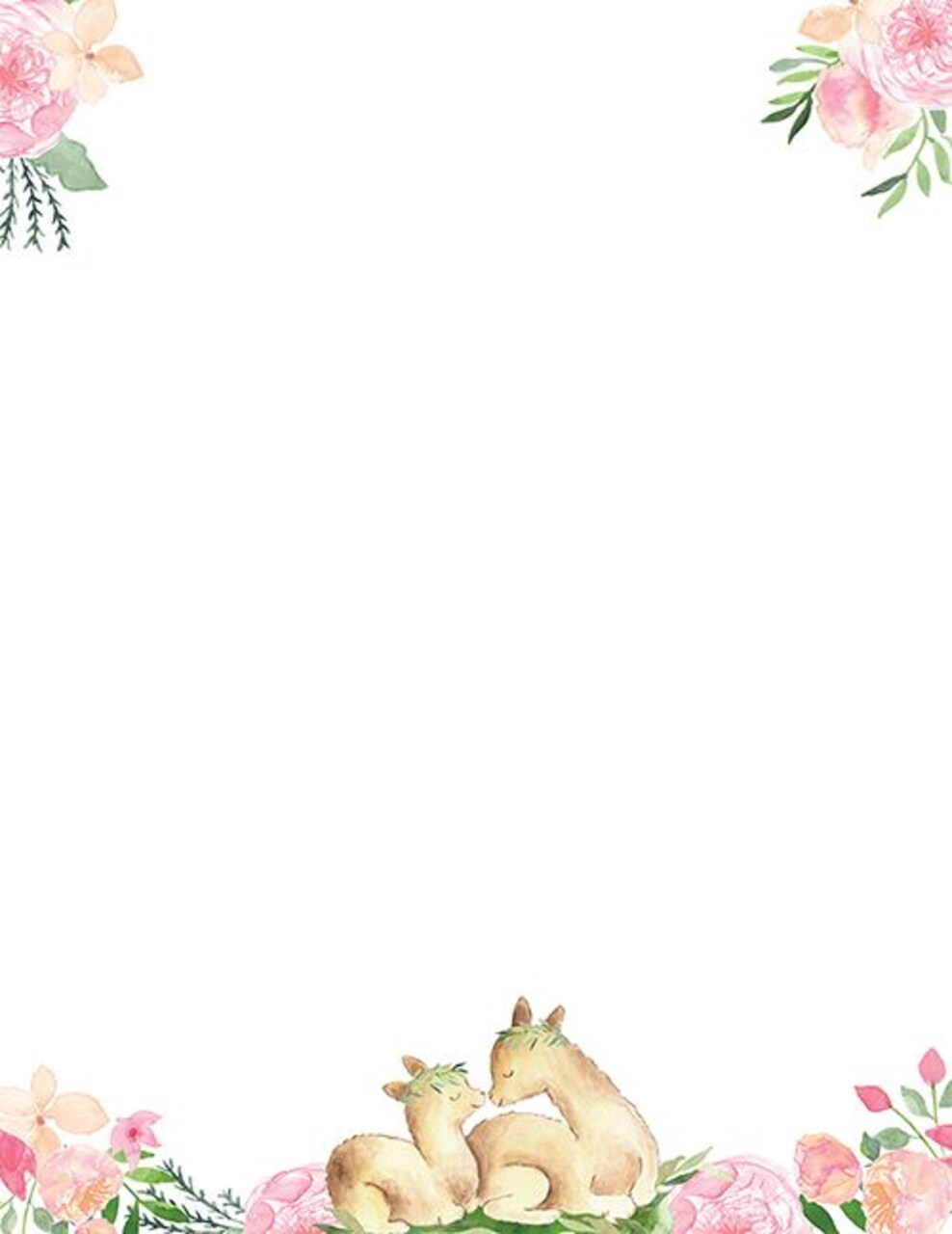 Great Papers! Loving Llamas Letterhead, for Invitations, Announcements and Personal Messages, Printer Friendly 8.5" x 11", 50 Pack